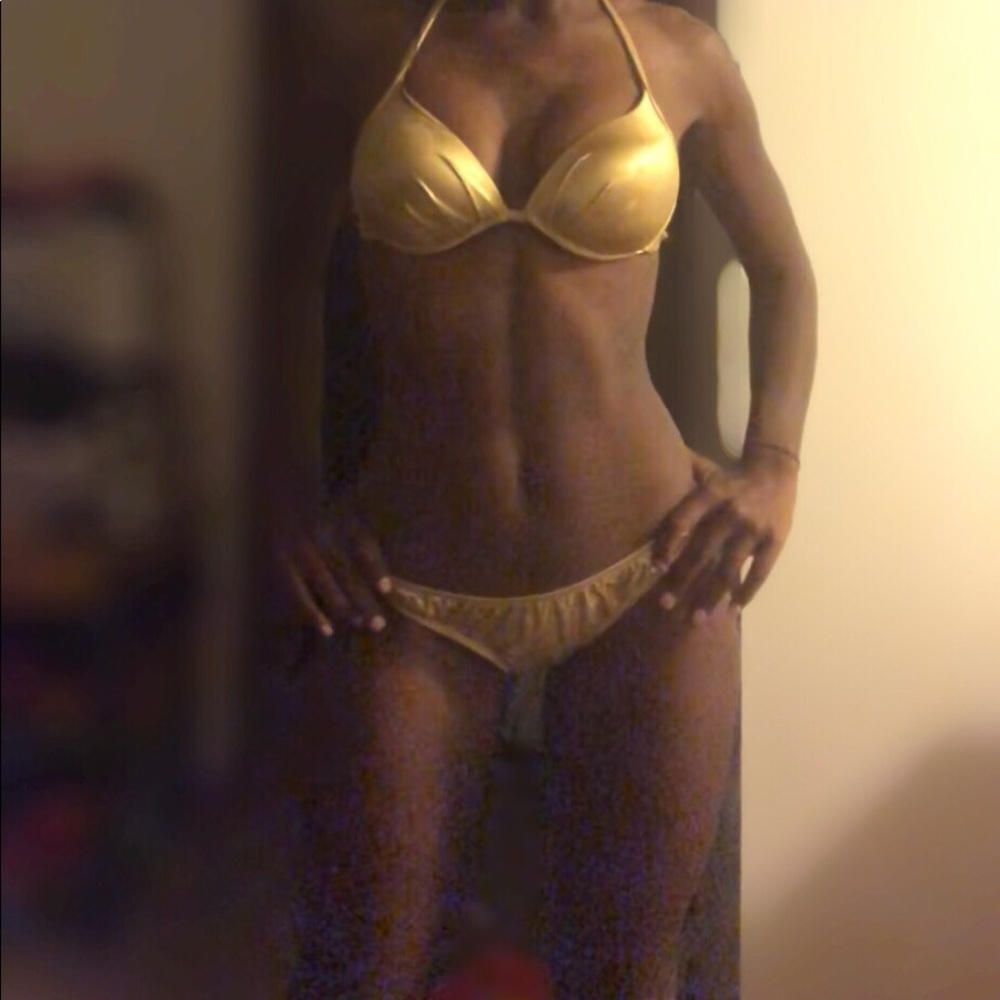 Kandice Pelletier Gold pageant Swim size Medium